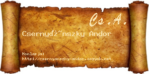 Csernyánszky Andor névjegykártya