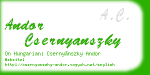 andor csernyanszky business card