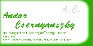 andor csernyanszky business card